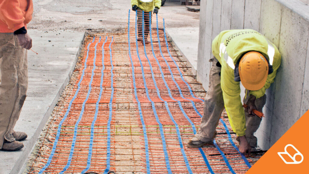 Promelt and Warmp systems needs to be installed when laying new concrete.